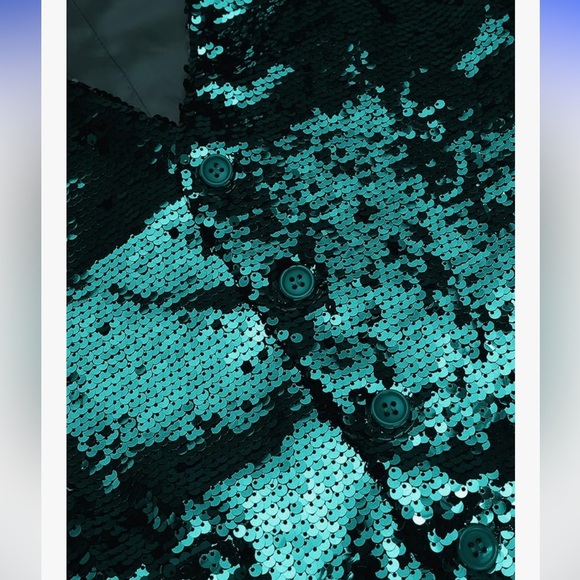 NWT COOFANDY Men's Sequins Vest Slim Fit Vest  size M dark green - Picture 4 of 7